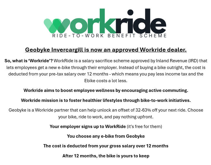Geobyke NZ partners with WorkRide