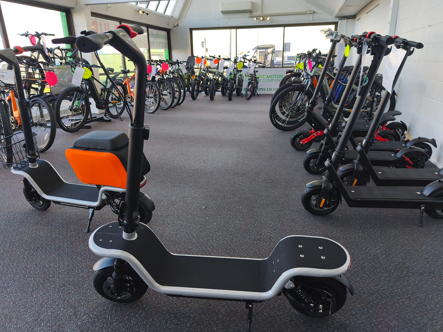 EMVC S20 Electric Scooter - Seat - Storage - Suspension